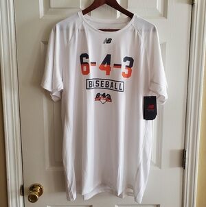 NWT New Balance Double Play Baseball Raglan Tech T white size Mens Large